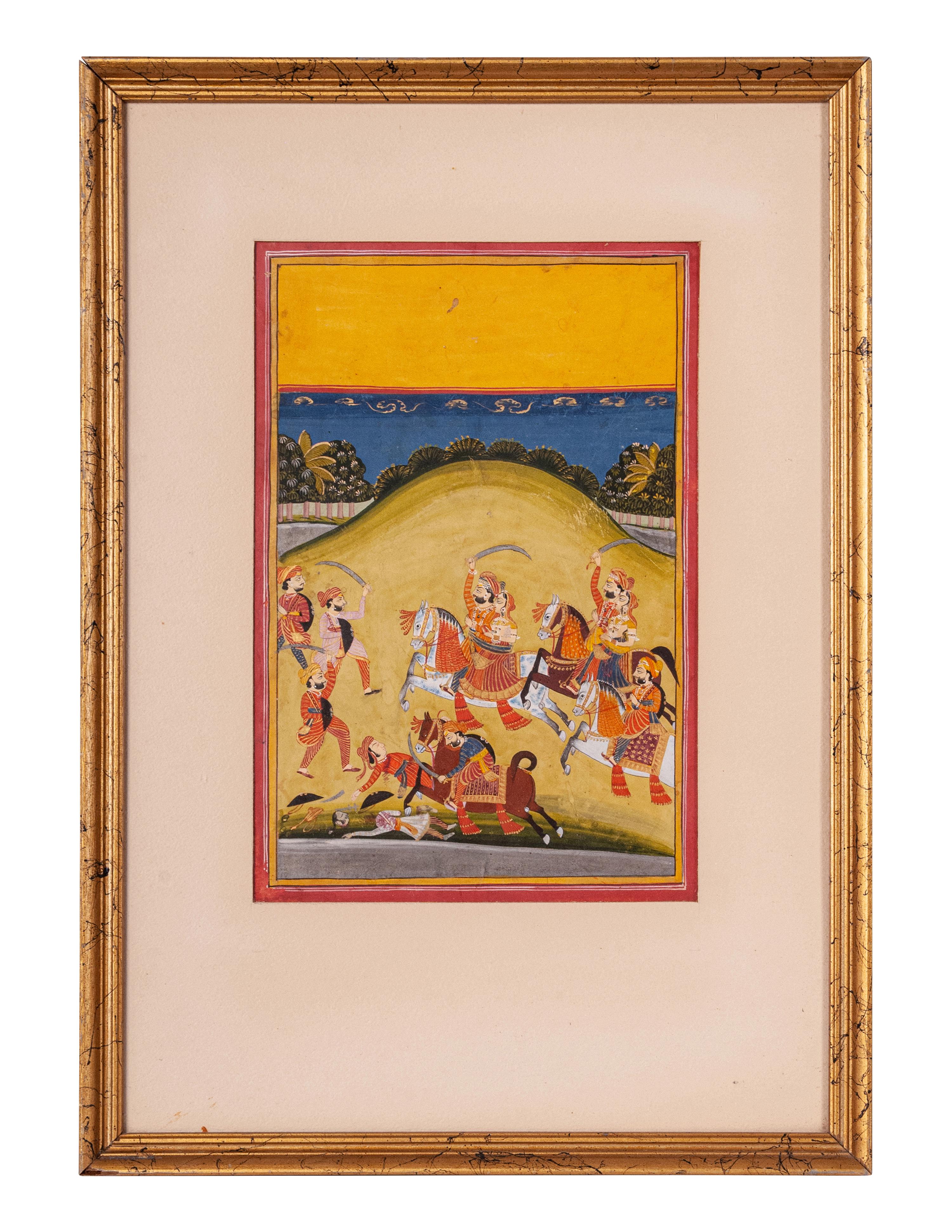 Three Indian Miniature Paintings