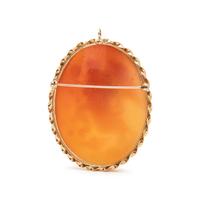 YELLOW GOLD AND SHELL CAMEO BROOCH