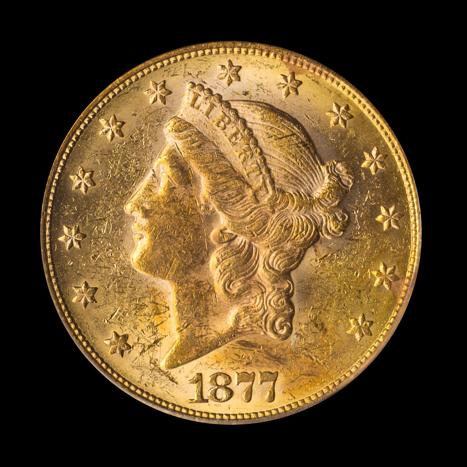 A United States 1877 Liberty Head $20 Gold Coin