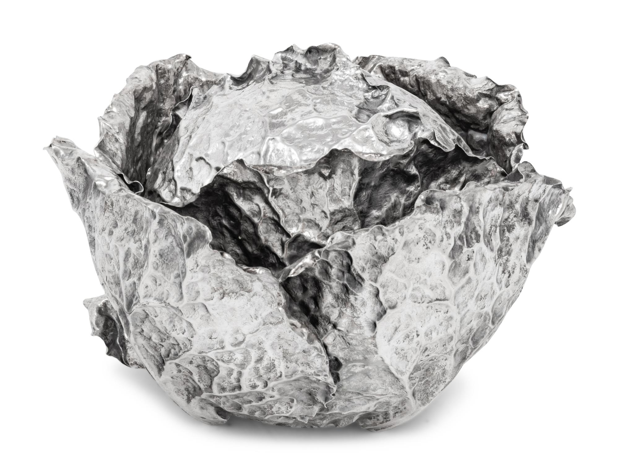 A Buccellati Silver Cabbage Form Covered Bowl