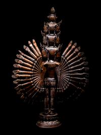A Large Sino-Tibetan Bronze Figure of Multi-Hand Avalokitesvara