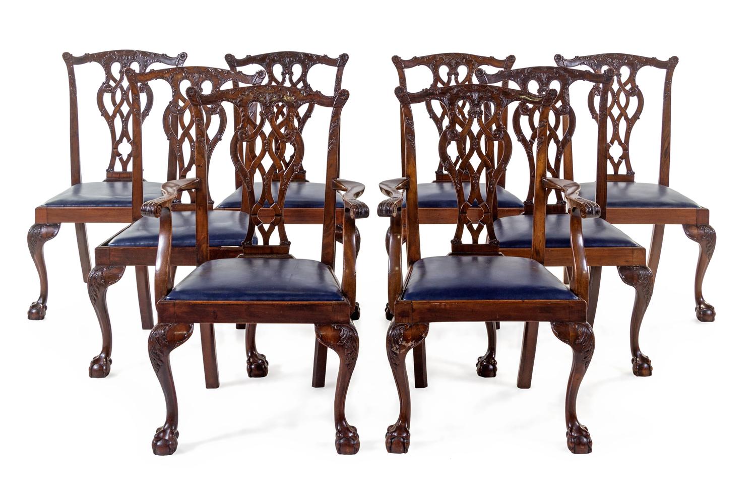 A Set of Eight George III Style Mahogany Dining Chairs