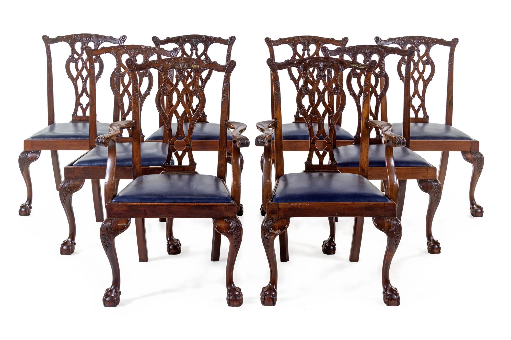 A Set of Eight George III Style Mahogany Dining Chairs