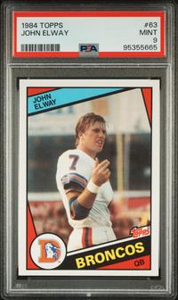 A 1984 Topps John Elway Rookie Football Card No. 53 (PSA 9 MINT)