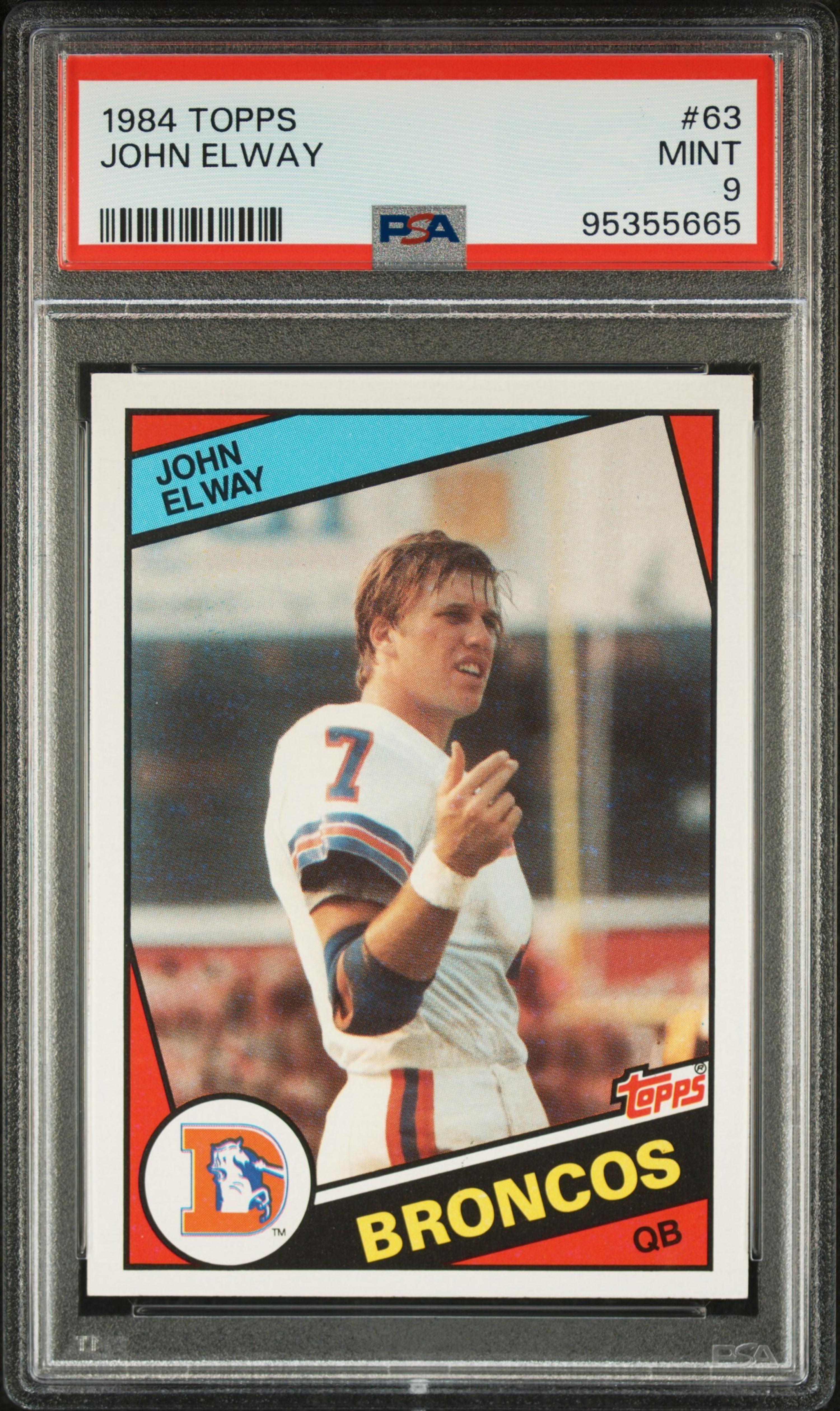 A 1984 Topps John Elway Rookie Football Card No. 53 (PSA 9 MINT)
