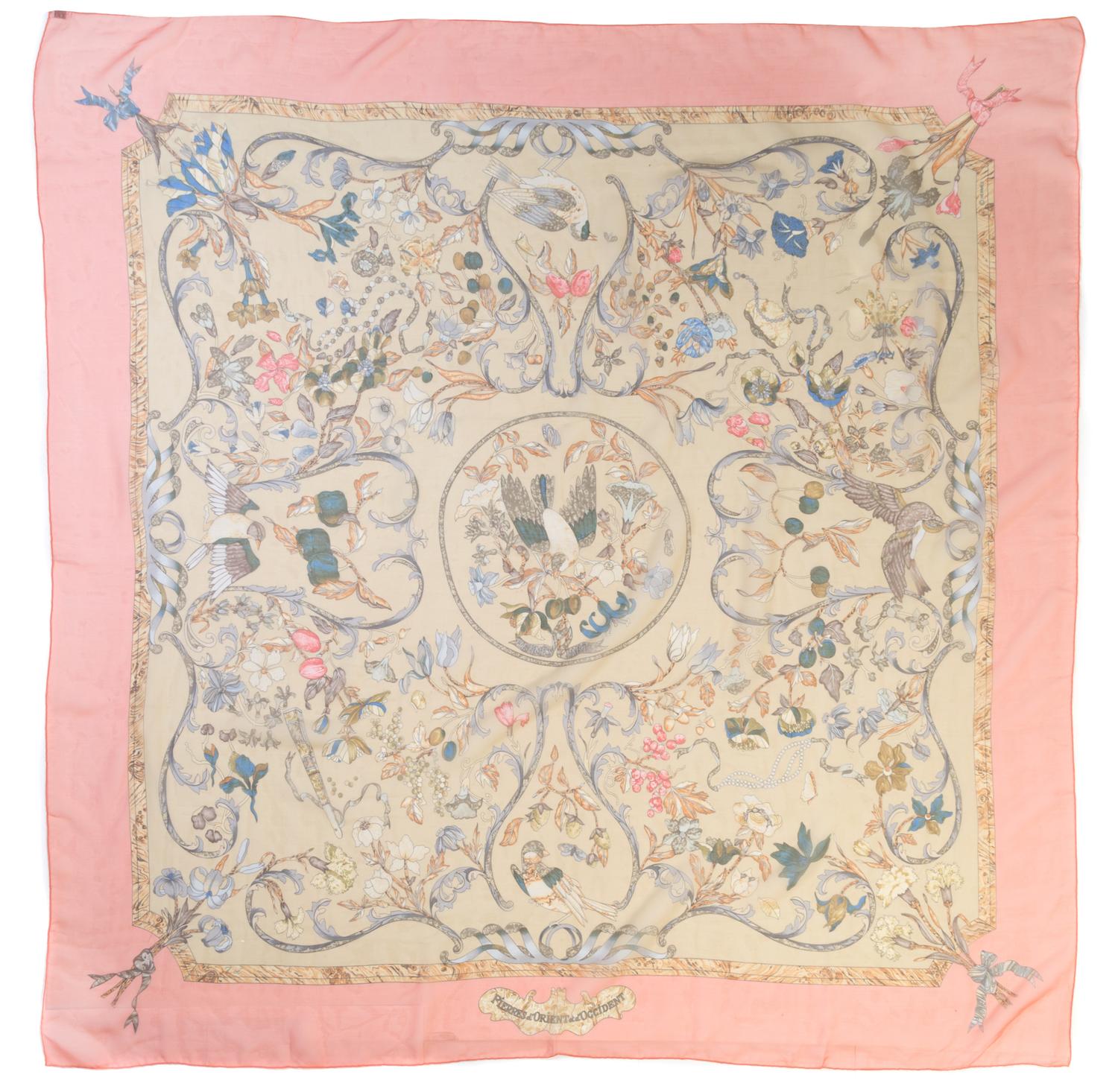 An Hermes 140cm Silk Sheer Shawl,