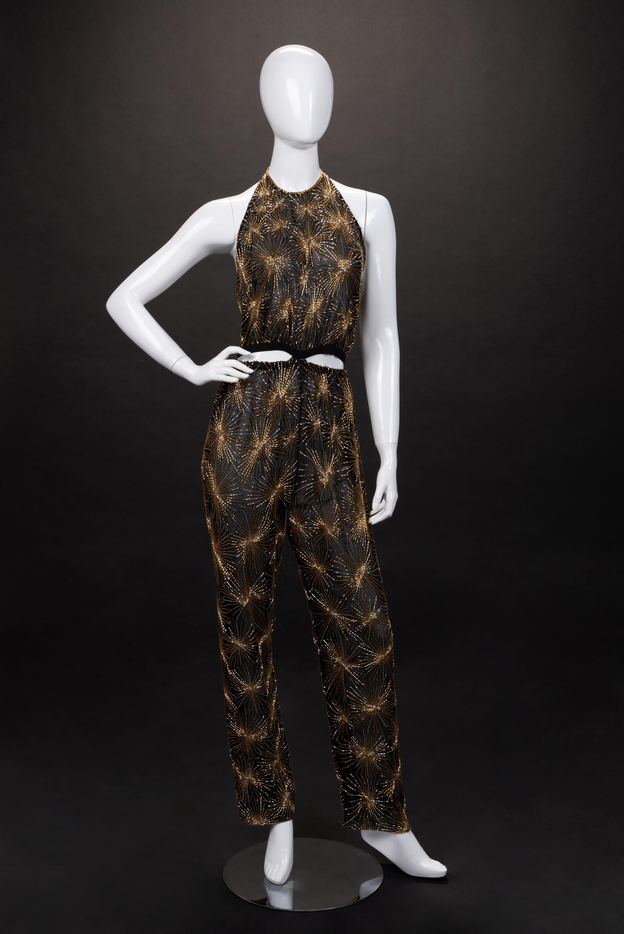Halston Embellished Chiffon Pant Ensemble, Firework Collection, Fall/Winter 1980