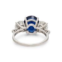 BIRKS, SAPPHIRE, DIAMOND, AND PLATINUM RING