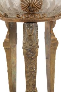 An Empire Style Gilt Bronze and Cut Glass Centerpiece Bowl