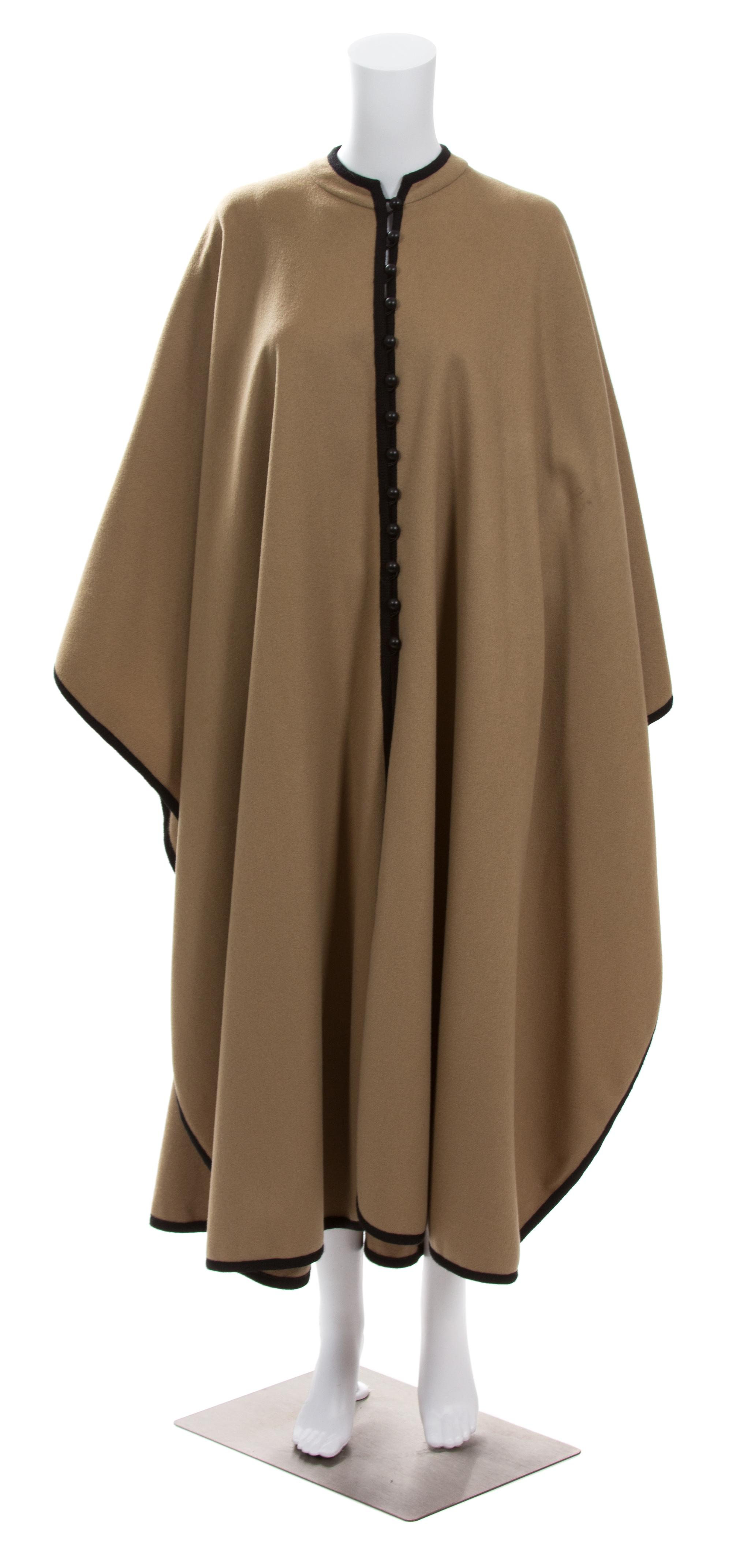 A Christian Dior Camel Wool Cape, No size.