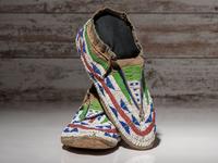 Sioux Beaded Buffalo Hide Moccasins