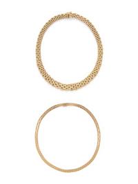 TWO YELLOW GOLD NECKLACES