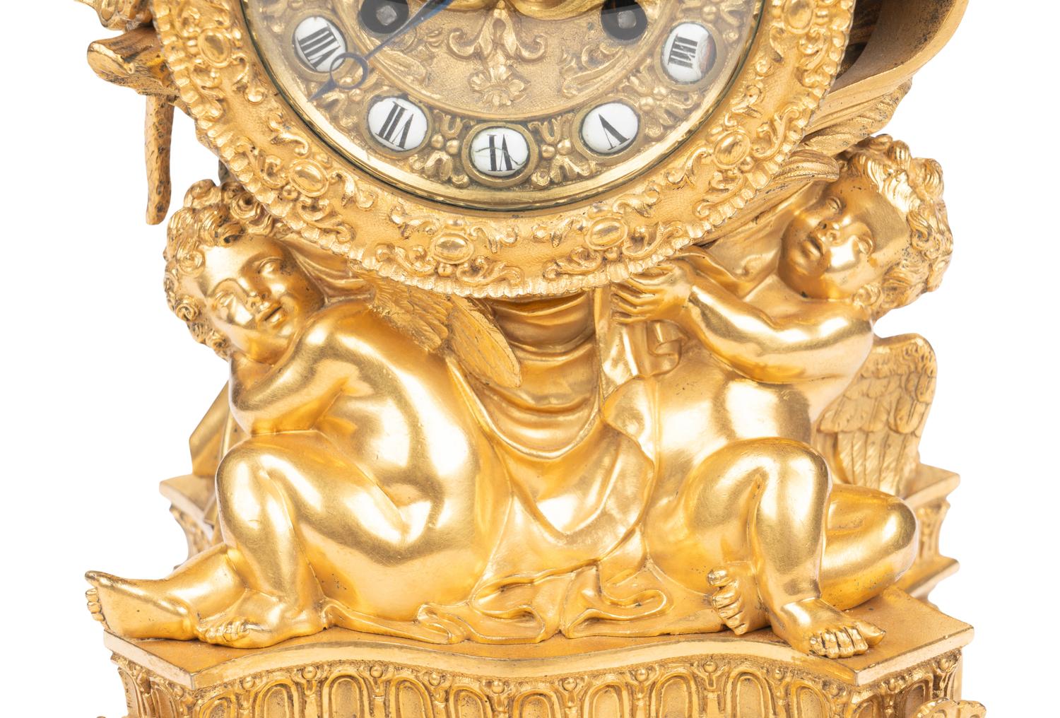 A French Gilt Bronze Mantel Clock