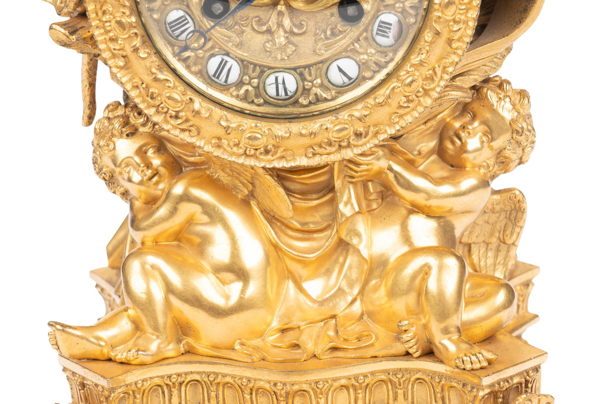 A French Gilt Bronze Mantel Clock