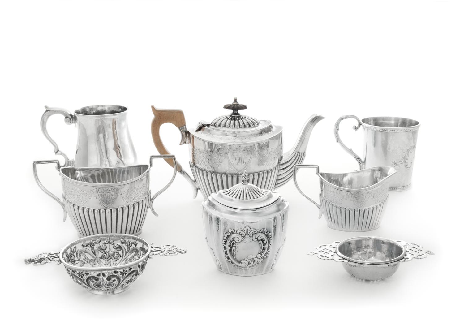 A Collection of English Silver Articles, Various Makers, comprising a George II baluster form mug, John Berthelot, London, 1755; a Vict