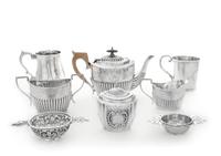 A Collection of English Silver Articles, Various Makers, comprising a George II baluster form mug, John Berthelot, London, 1755; a Vict