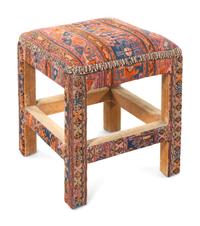 A Soumak Upholstered Foot Stool