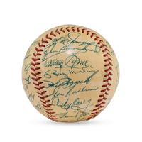 A 1955 New York Yankees Team Signed Autograph Baseball Featuring Mickey Mantle (Beckett Authentication Services Letter of Authenticity)