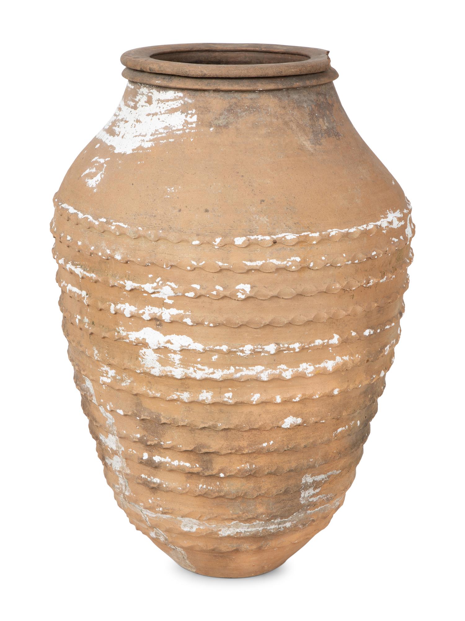 A Mediterranean Glazed Terra Cotta Olive Jar — 19TH/20TH CENTURY