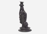 A Wedgwood Black Basalt Figural Candlestick, UK, early 19th century
