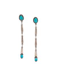 Silver and Turquoise Pendant Necklace AND Earrings