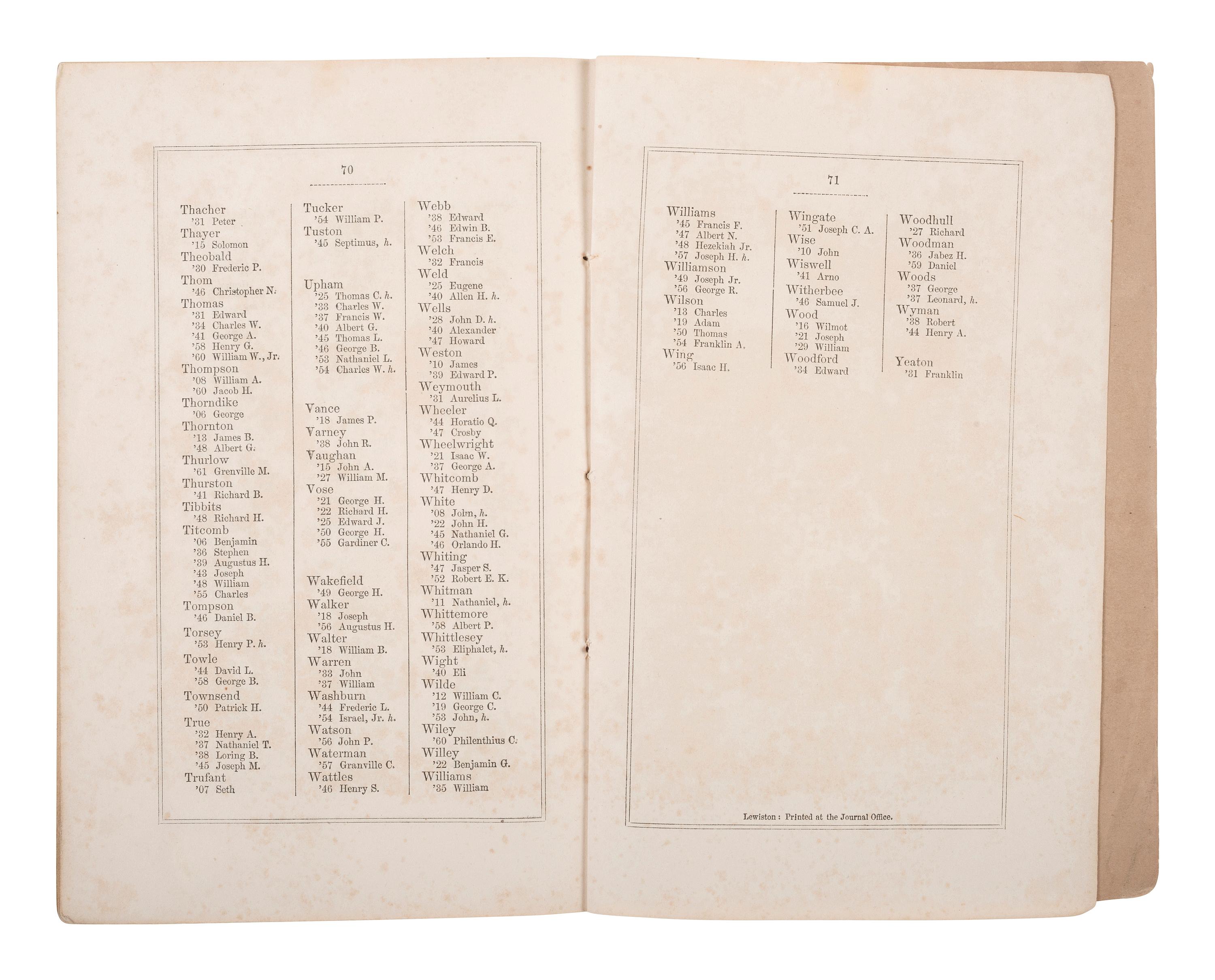 [CHAMBERLAIN, Joshua L.] Chamberlain's inscribed copy of Fables de La Fontaine, plus.