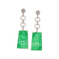 JADE, DIAMOND AND ROCK CRYSTAL EARRINGS