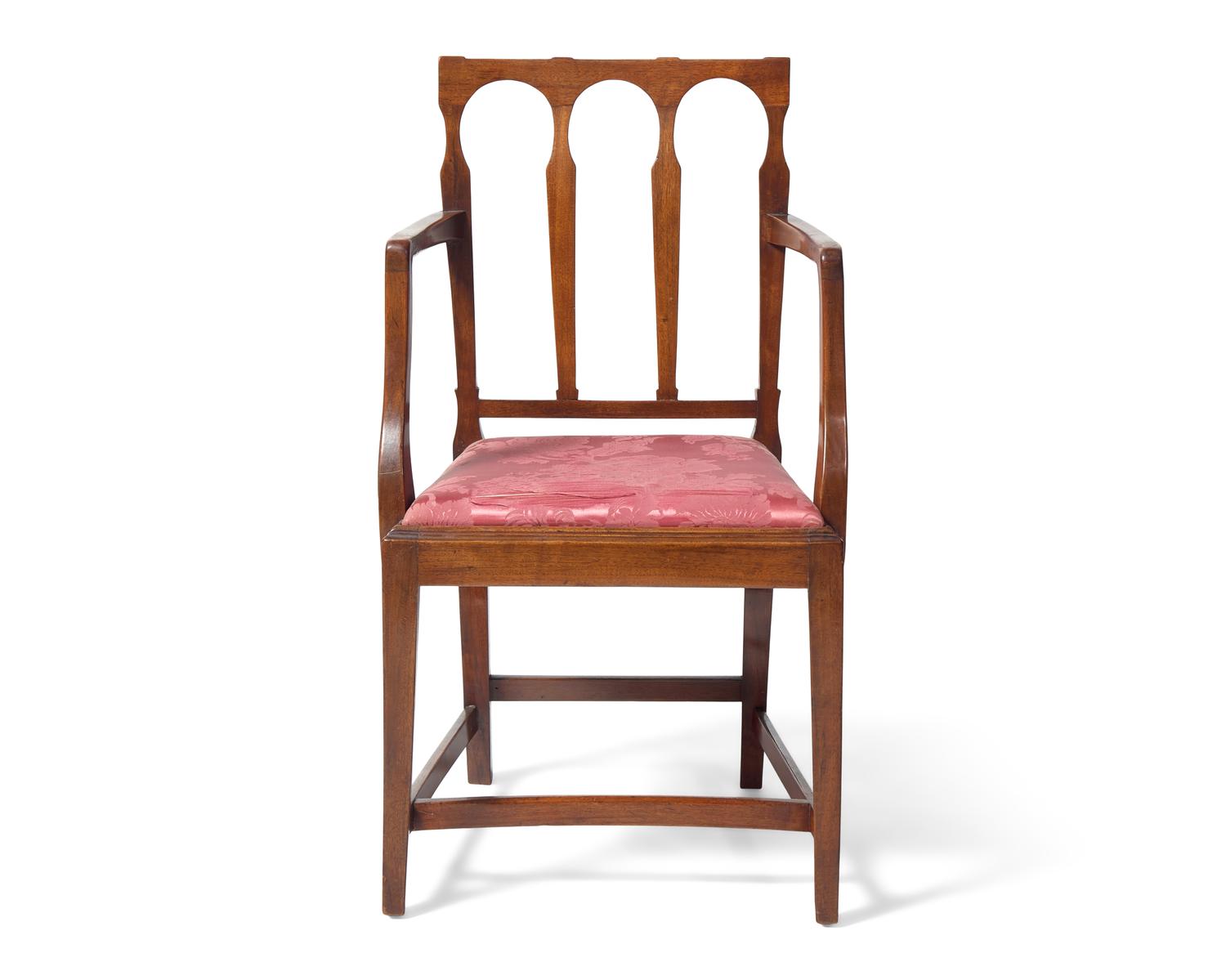A Federal Carved Walnut Armchair