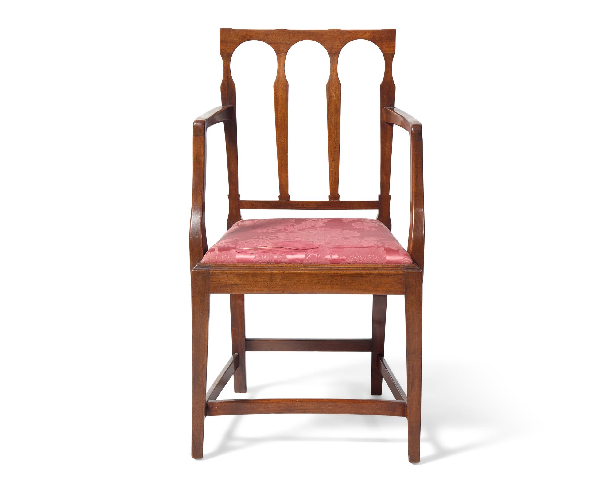A Federal Carved Walnut Armchair