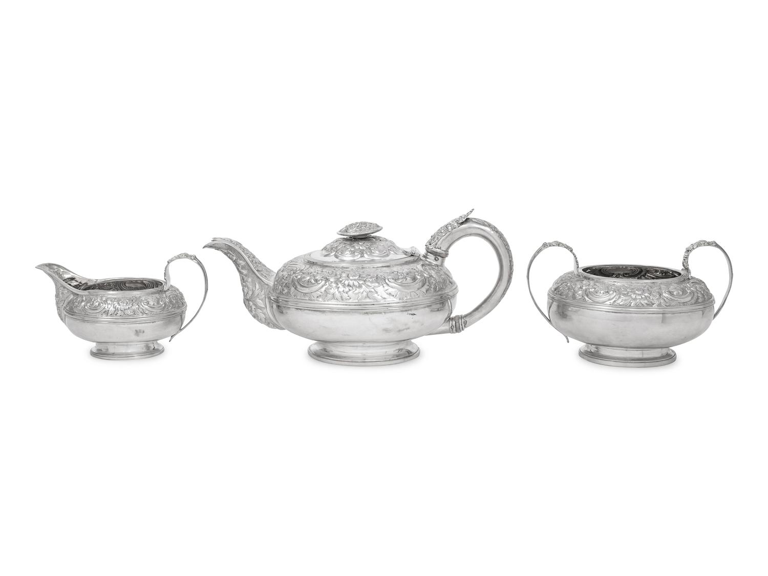 A George IV Silver Three-Piece Tea Service