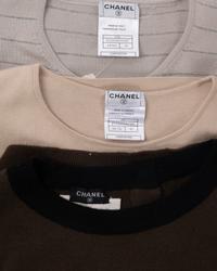 Three Chanel Short Sleeve Knit Tops, Fall 1994-Cruise 2005