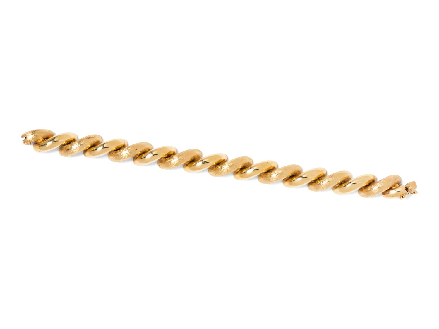 A Yellow Gold Link Bracelet,