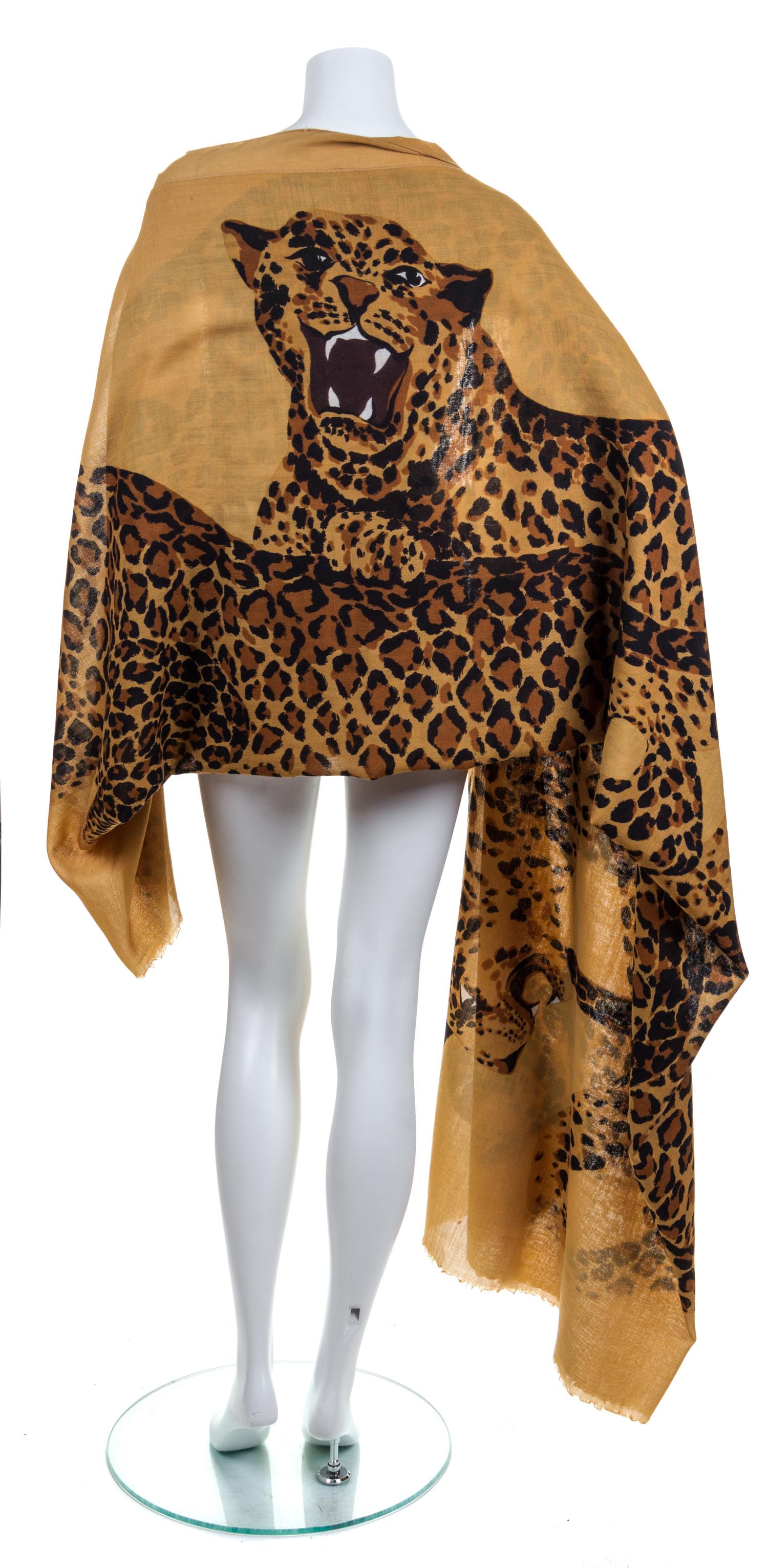 An Yves Saint Laurent Wool Blend Shawl, 90".