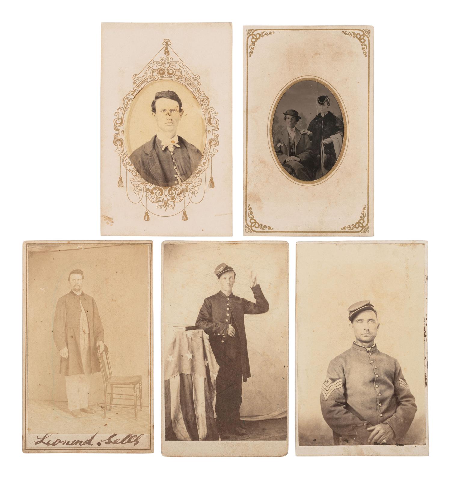 [INDIAN WARS]. A collection of CDVs of 6th Iowa Cavalrymen who were involved in General Alfred Sully's Expedition against the Sioux, ca 1863-1865.