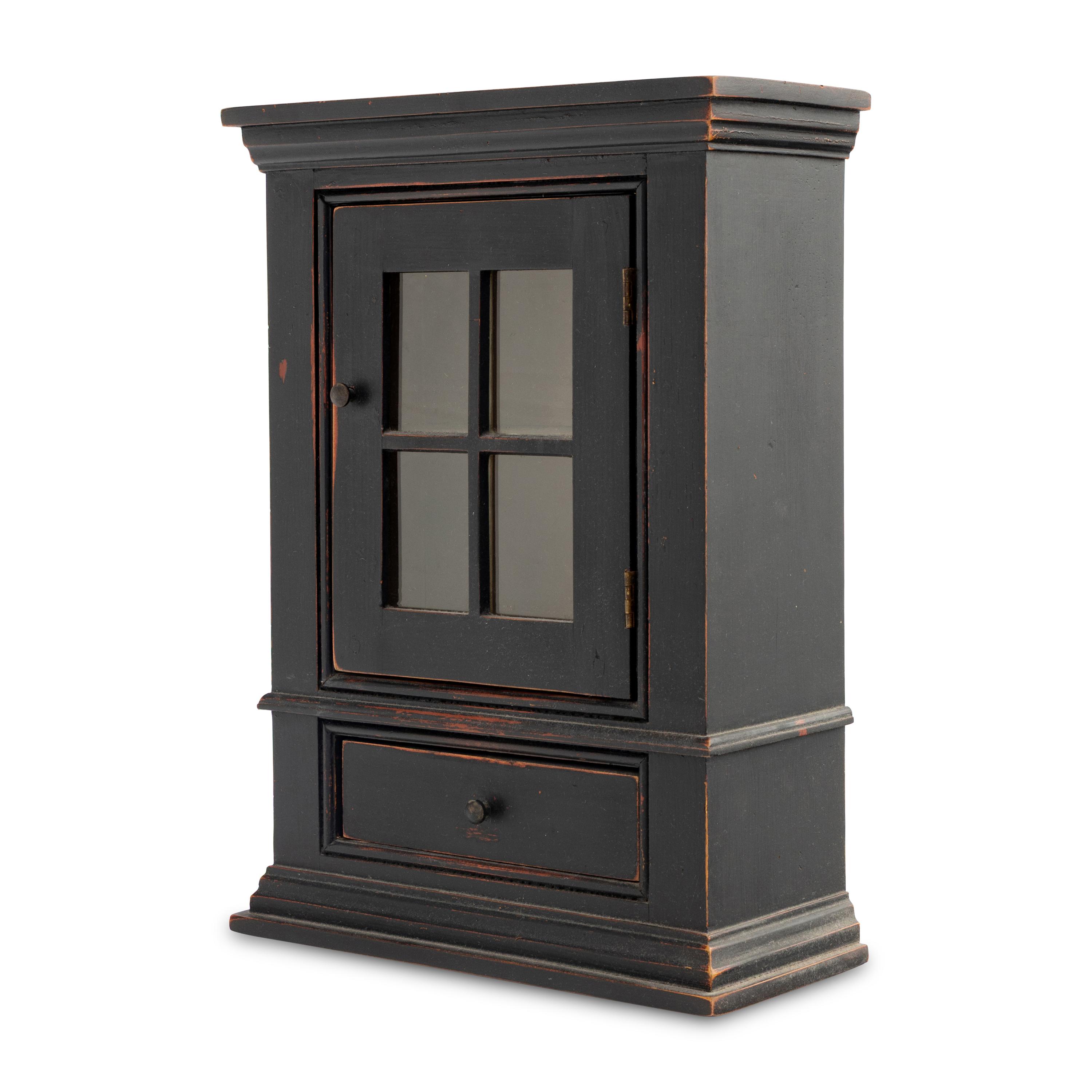 A Continental Ebonized Diminutive Vitrine Cabinet