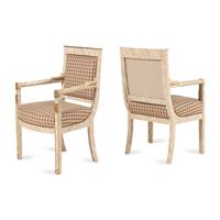 A Pair of Directoire Style Faux-Marble Painted Armchairs