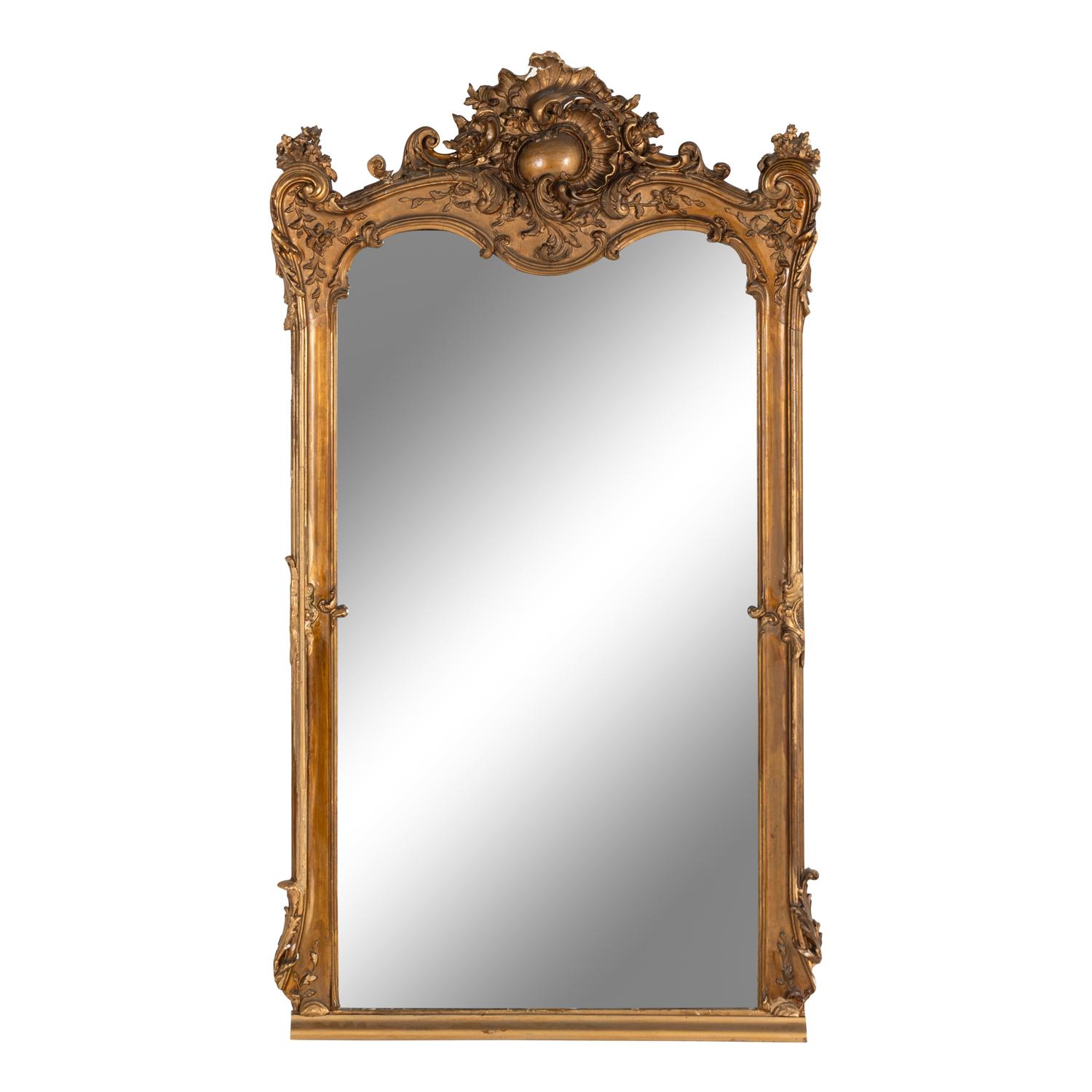 A Louis XV Style Giltwood Overmantel Mirror