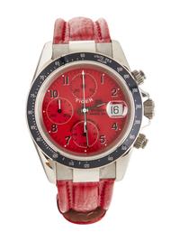 TUDOR, REF. 79260 STAINLESS STEEL 'TIGER PRINCE DATE' RED DIAL CHRONOGRAPH WATCH