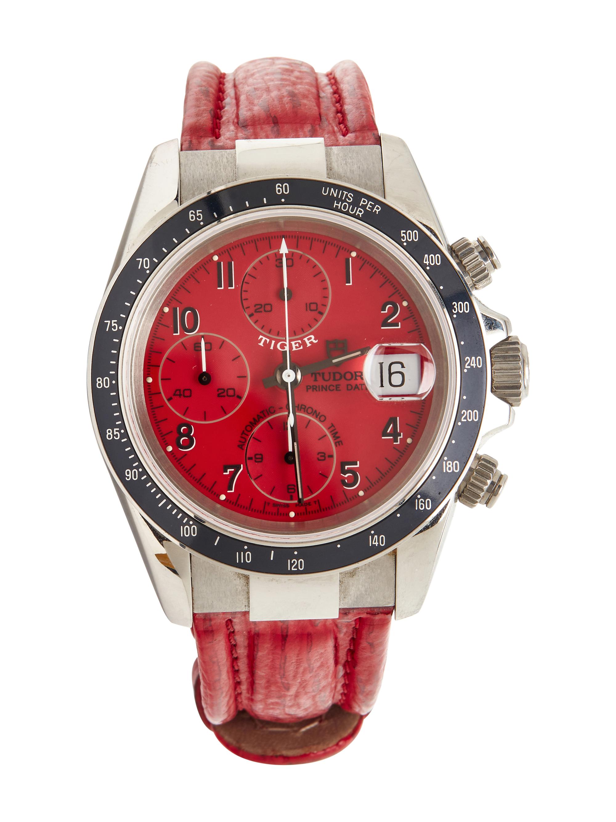TUDOR, REF. 79260 STAINLESS STEEL 'TIGER PRINCE DATE' RED DIAL CHRONOGRAPH WATCH