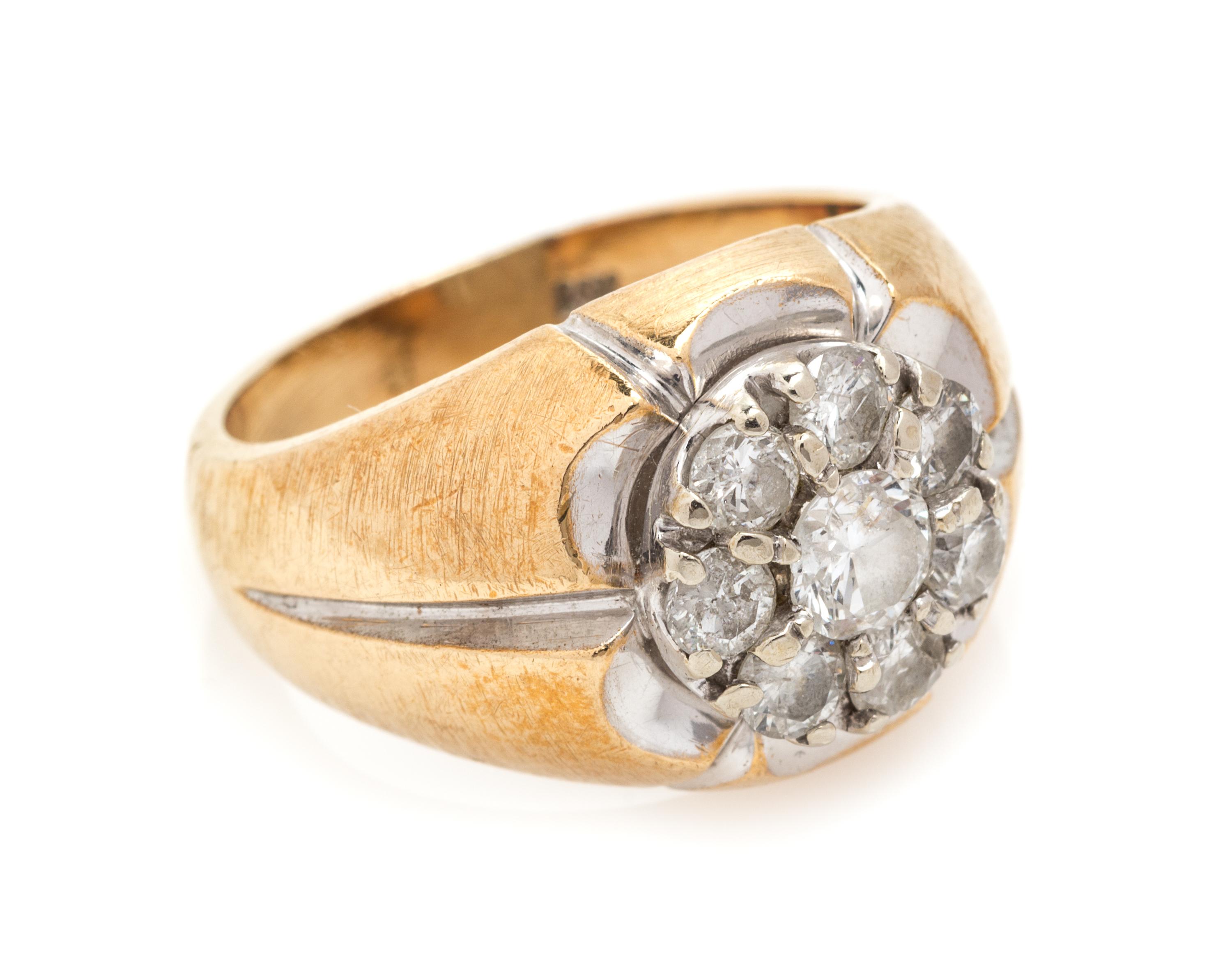 A 14 Karat Yellow Gold and Diamond Ring, 5.7 dwts.