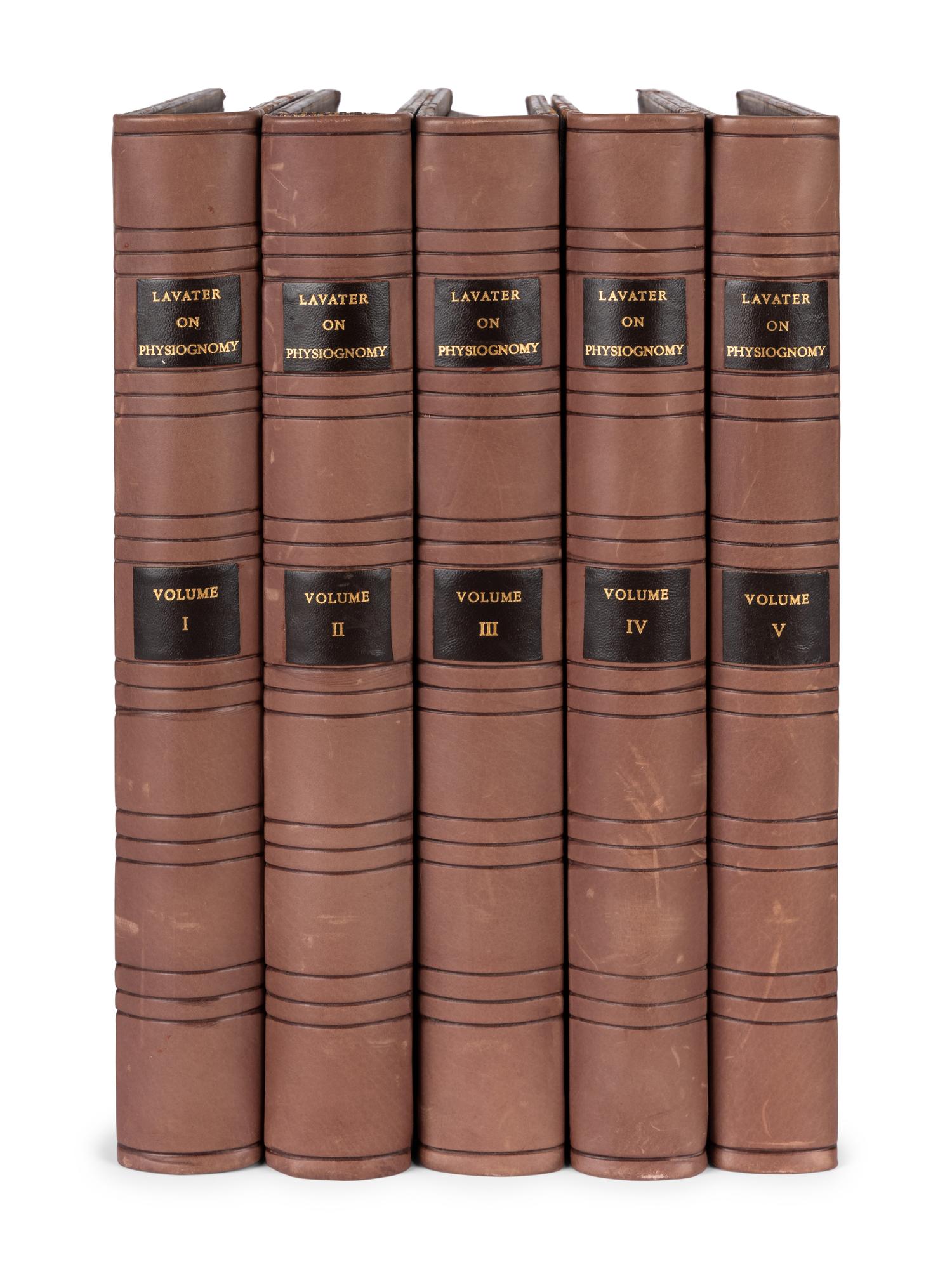 LAVATER, Johann Kaspar (1741-1801). Essays on Physiognomy. Henry HUNTER, translator. London: John Murray et al, 1789-1798.