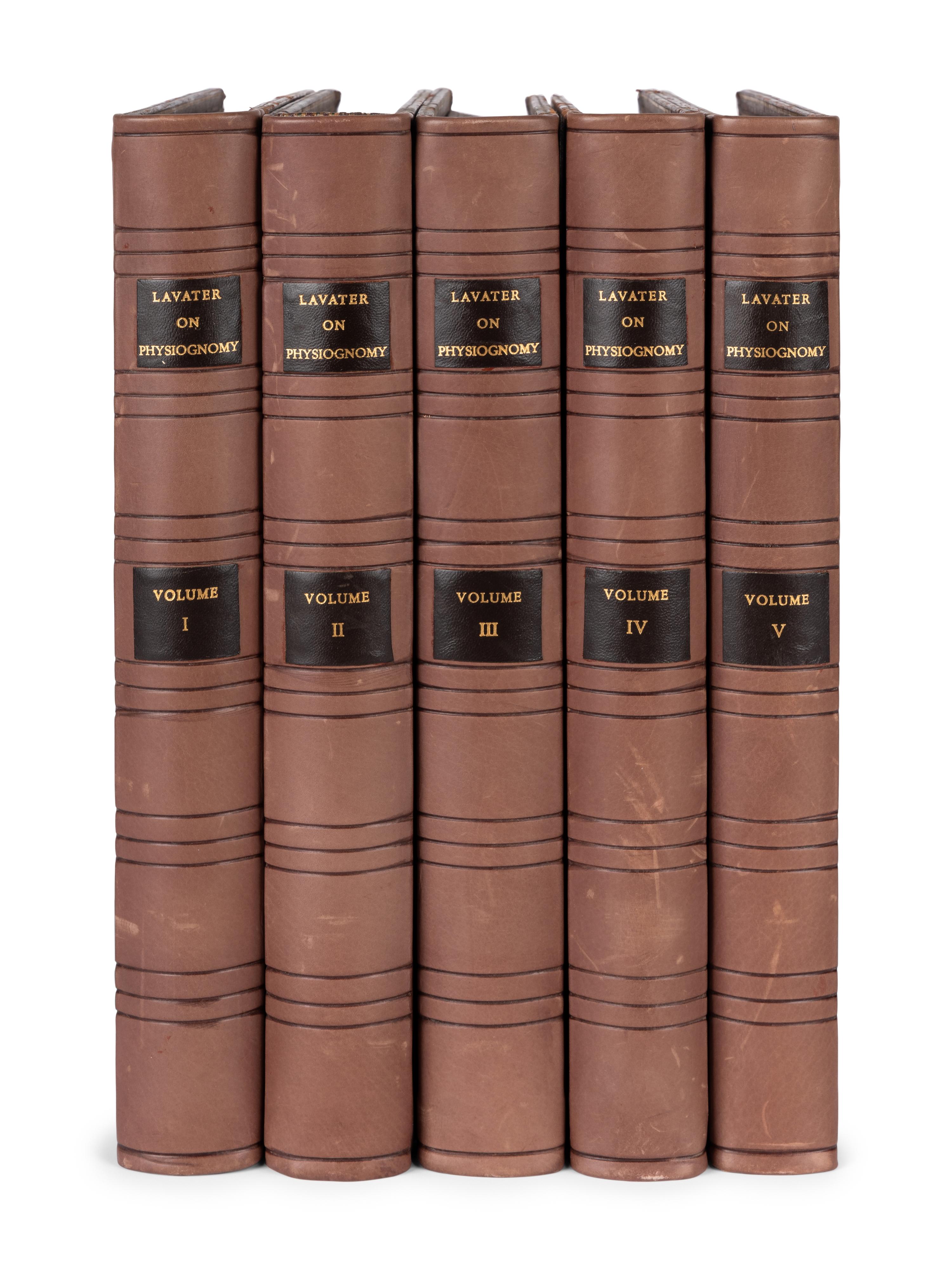 LAVATER, Johann Kaspar (1741-1801). Essays on Physiognomy. Henry HUNTER, translator. London: John Murray et al, 1789-1798.
