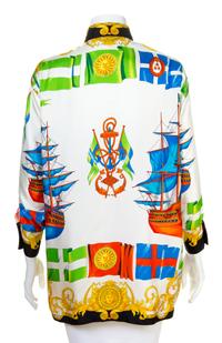 A Gianni Versace Silk Print Shirt, Size 40.
