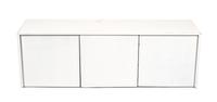 Two White Lacquered Wall Mount Cabinets Height of larger 18 x width 72 x depth 15 1/4 inches. — KNOLL, 20TH CENTURY