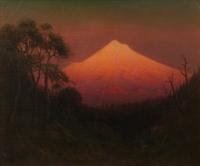 James Everett Stuart, (American 1852-1941), Sunset Glow - Mt. Hood from Near the Sandy River, Ore., 1911