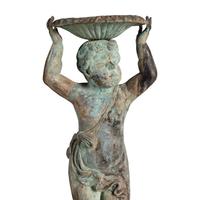 A Patinated Bronze Figural Fountain