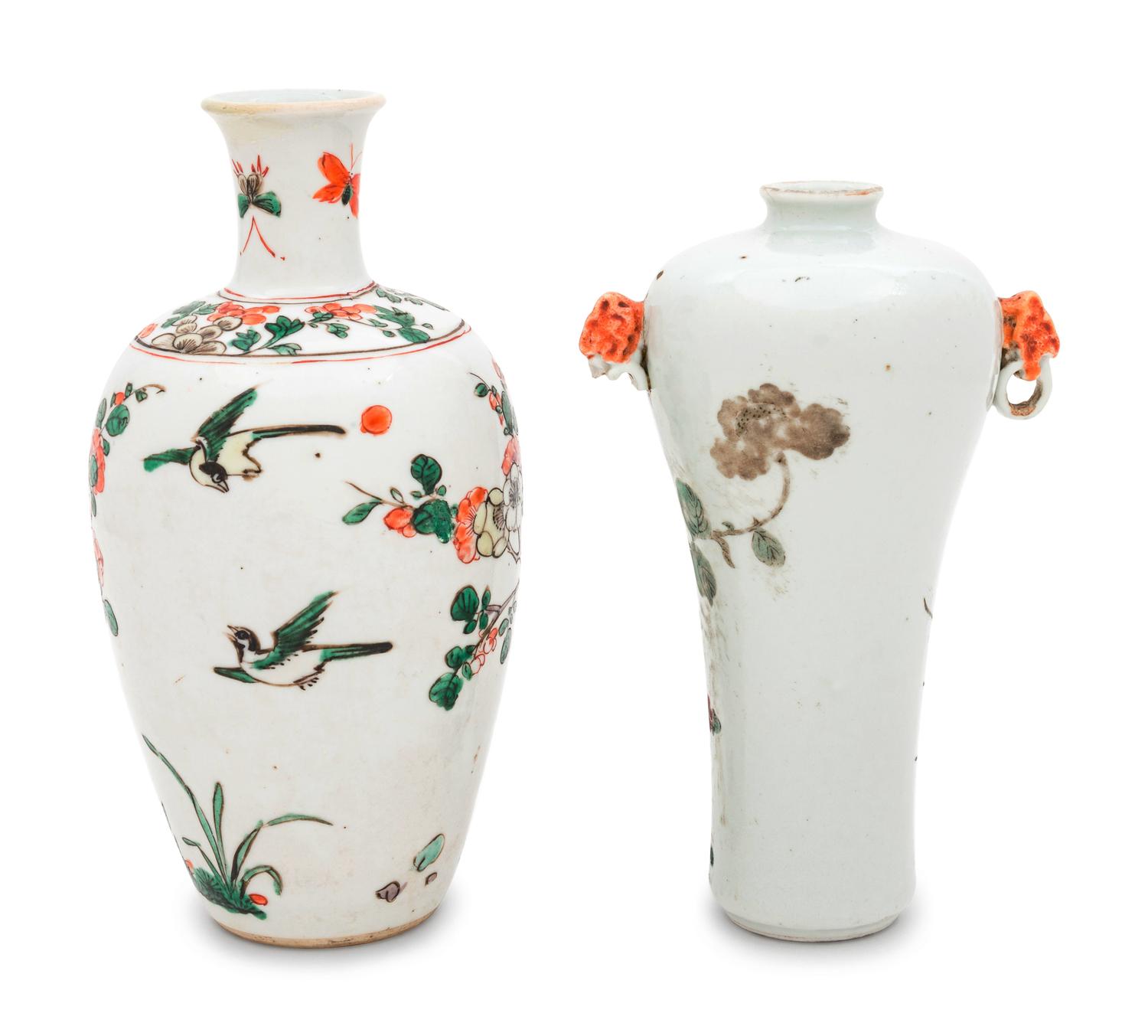 Three Famille Verte Porcelain Articles