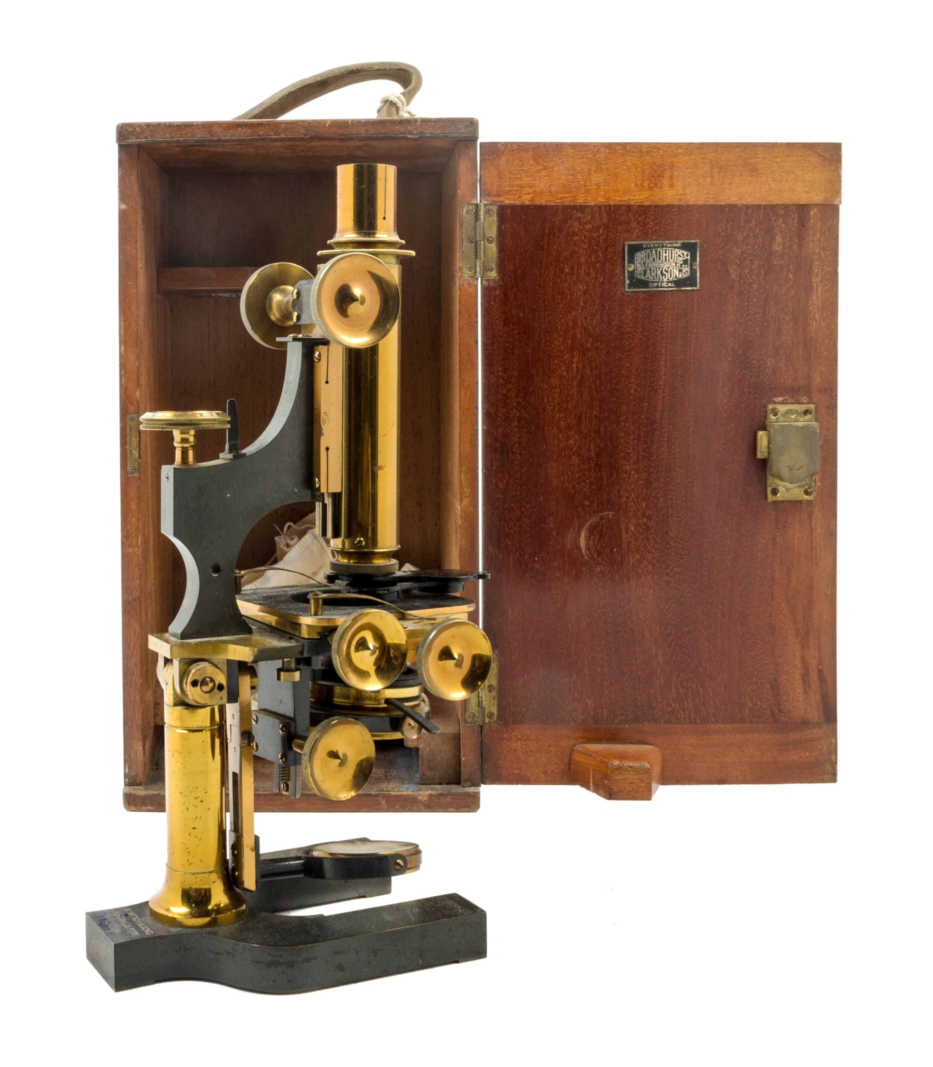 An English Brass and Black Lacquered Microscope Height 12 1/2 inches. — W. WATSON & SONS, LONDON, EARLY 20TH CENTURY
