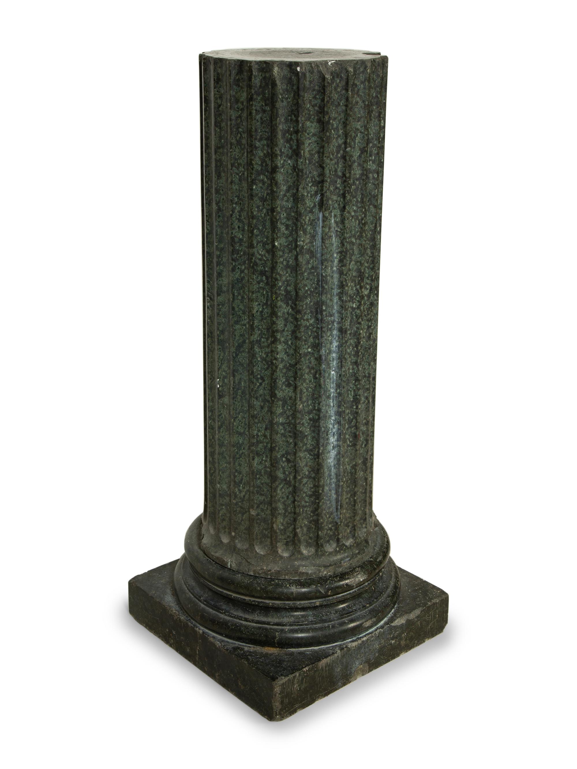 A Continental Fluted Marble Pedestal