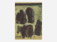 T'ang Haywen (Chinese/French 1927-1991), Cows 曾海文（旅法華裔1927-1991）牛